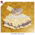 Short sleeve puple dress ruffle party clothing